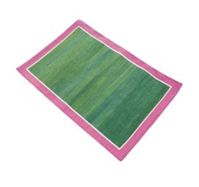 Custom Cotton Green and Pink Runner for Sonja in a Size 90x240cm