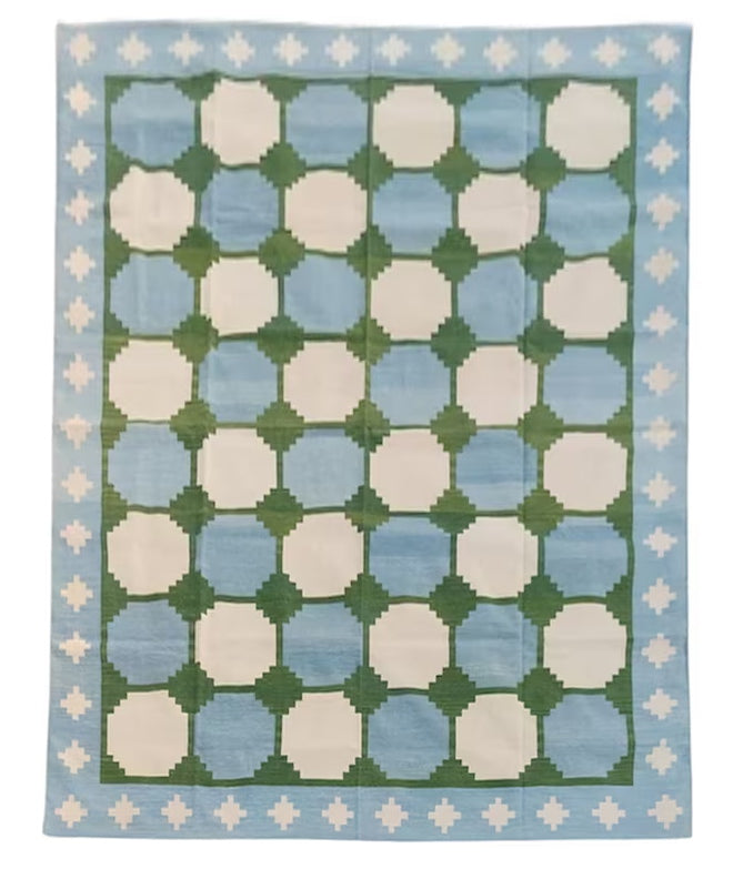 Modern Handmade Cotton Geometric Star Rug for Shaza Lynn in Size 12'x1 ...