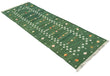 Modern Handmade Cotton Forest Green Shooting Star Dhurrie Runner-6816
