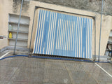 Modern Handmade Cotton Blue And White Candle Striped Rug-6745