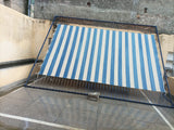 Modern Handmade Cotton Sky Blue And White Striped Area Rug-6754
