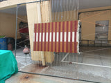 Modern Handmade Cotton Mustard, Cream And Terracotta Striped Area Rug-6755