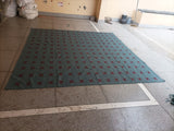 Modern Handmade Woolen Turquoise Blue And Burgundy Cross Pattern Rug-6804