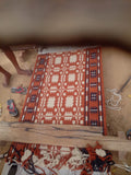 New Zealand Wool Cream, Terracotta And Brown 2.5x21.5 feet Geometric Runner