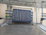 Modern Handmade Cotton Indigo Blue, Cream And Terracotta Diamond Striped Area Rug-6829