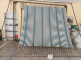 Modern Handmade Thick Woolen Sky Blue And White Striped Rug-6833