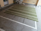 Modern Handmade Woolen Olive Green And White Striped Rug-6837