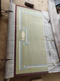 Modern Handmade Cotton Olive Green, Cream And Wine Color Fish Pattern Runner-6847