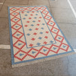 Custom Cotton White And Blue Star Rug for Alycia in Size 4'x6'