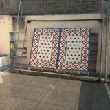 Custom Cotton White And Blue Star Rug for Alycia in Size 4'x6'