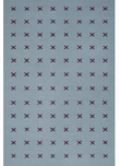 Handmade New Zealand Wool Turquoise Blue And Burgundy Cross Pattern Rug for Ellen Kavanaugh in Size 8'9"x9'6"
