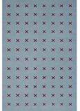 Handmade New Zealand Wool Turquoise Blue And Burgundy Cross Pattern Rug for Ellen Kavanaugh in Size 8'9"x9'6"