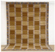 Custom New Zealand Wool Mustard and Cream Geometric Rug for Haley in a Size 126"x266"