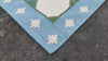 Modern Handmade Cotton Rug, 4x6 Sky Blue And Green Tile Swedish Rug-6782