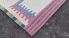 Modern Handmade Cotton Rug, 5x7 Pink And Cream Geometric Rug-6781