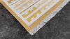 Modern Handmade Cotton Yellow And Cream Marianne Striped Indian Dhurrie Rug-6762