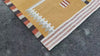 Modern Handmade Cotton Rug, 4x6 Mustard And Cream Geometric Rug-6776