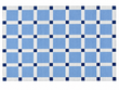 Modern Handmade Cotton Sky Blue And White Block Pattern Geometric Area Rug-6854