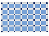 Modern Handmade Cotton Sky Blue And White Block Pattern Geometric Area Rug-6854