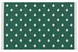 Modern Handmade Cotton Forest Green And White Leaf Patterned Area Rug-6851
