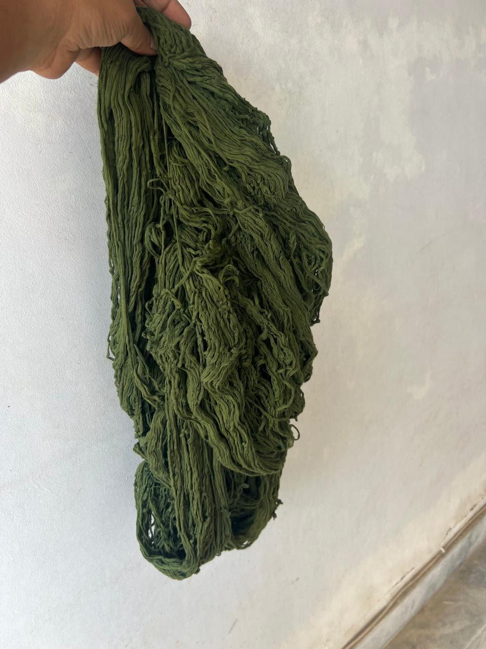 Custom Woolen Beige, Green And Coral Scalloped Rug for Fiona in Size 250x300cm with Beige, Green And Coral.