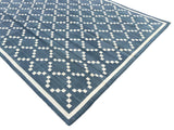 Modern Handmade Cotton Diamond/ Leaf Rug