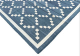 Modern Handmade Cotton Diamond/ Leaf Rug