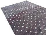 Modern Handmade Cotton Diamond/ Leaf Rug