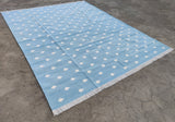 Modern Handmade Cotton Diamond/ Leaf Rug