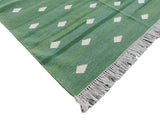 Modern Handmade Cotton Diamond/ Leaf Rug