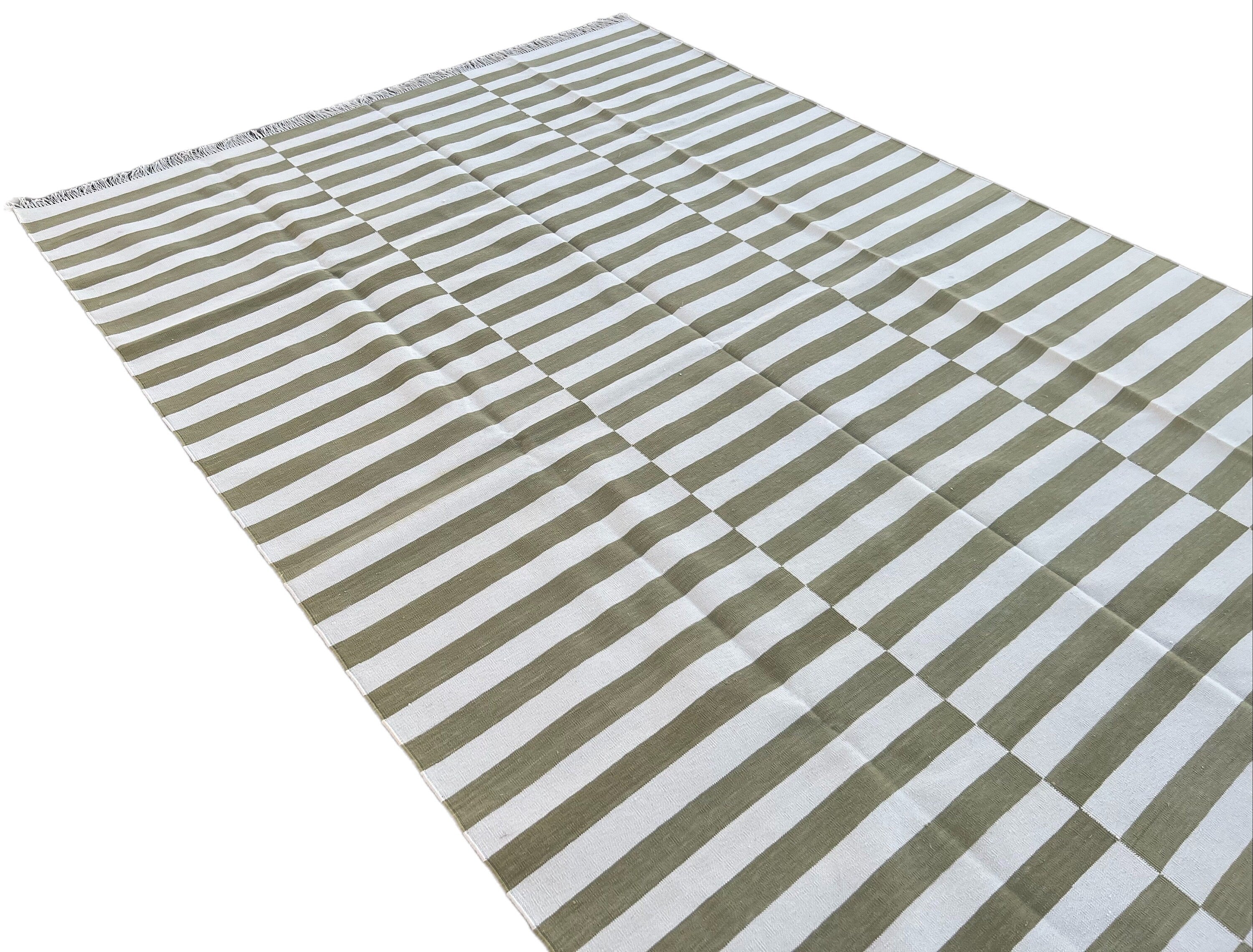 Modern Handmade Cotton Striped Rug