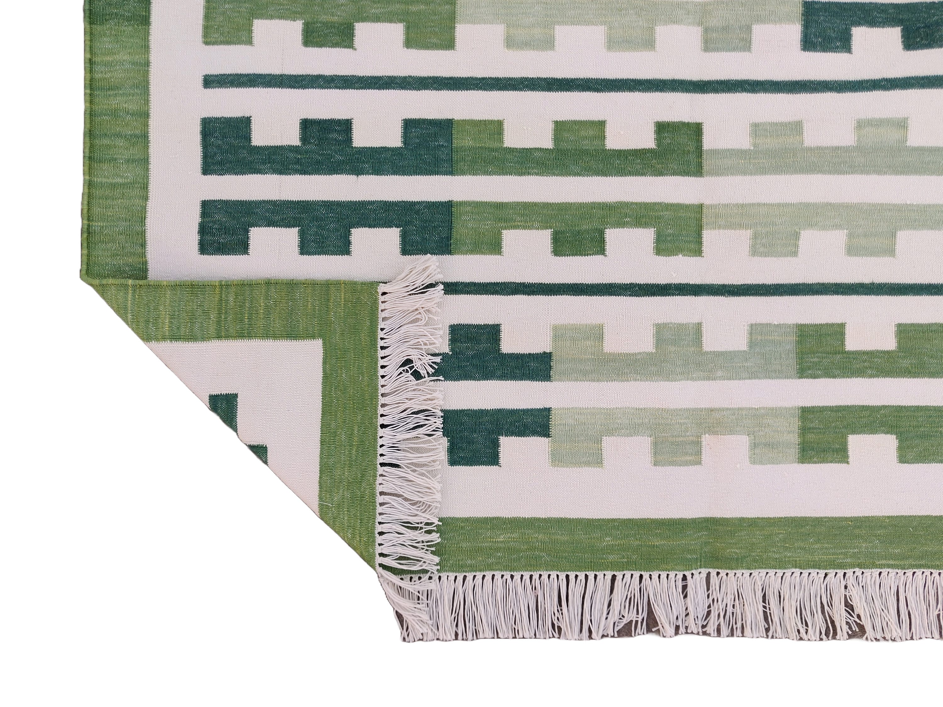 Modern Handmade Cotton Striped Rug