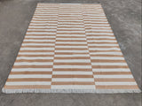 Modern Handmade Cotton Striped Rug