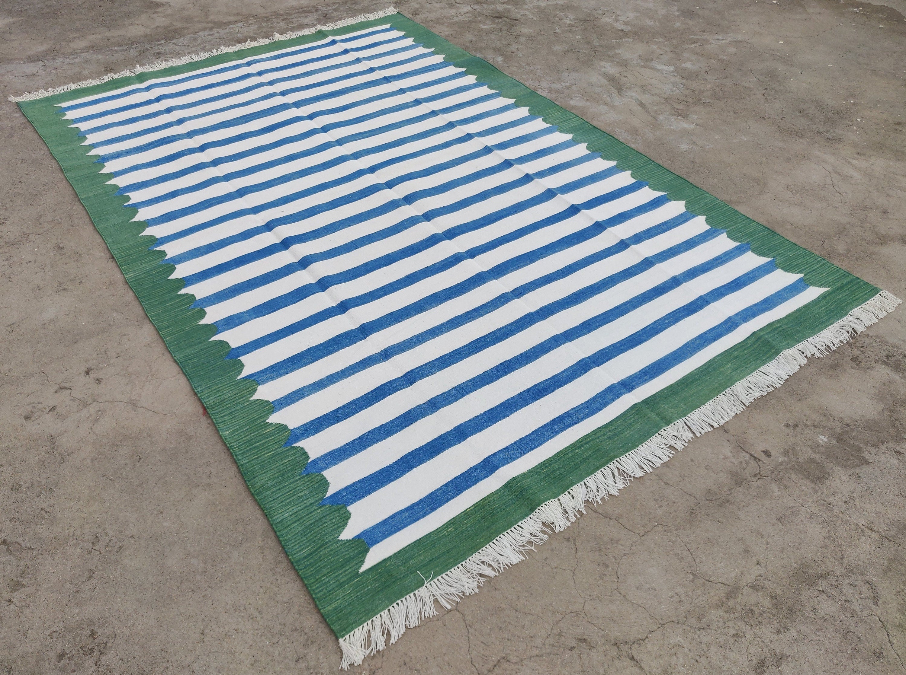 Modern Handmade Cotton Striped Rug