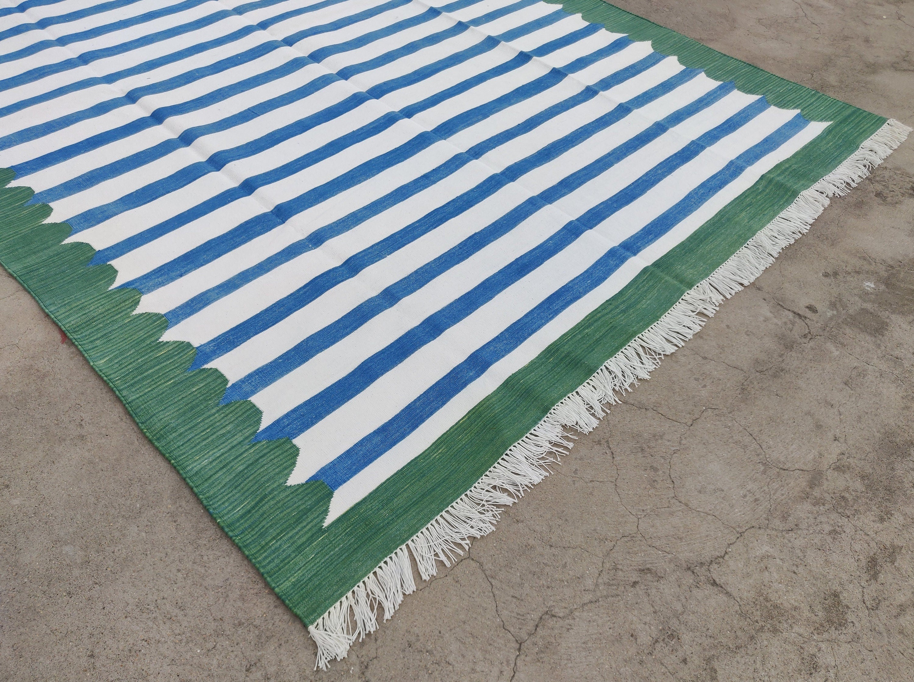 Modern Handmade Cotton Striped Rug