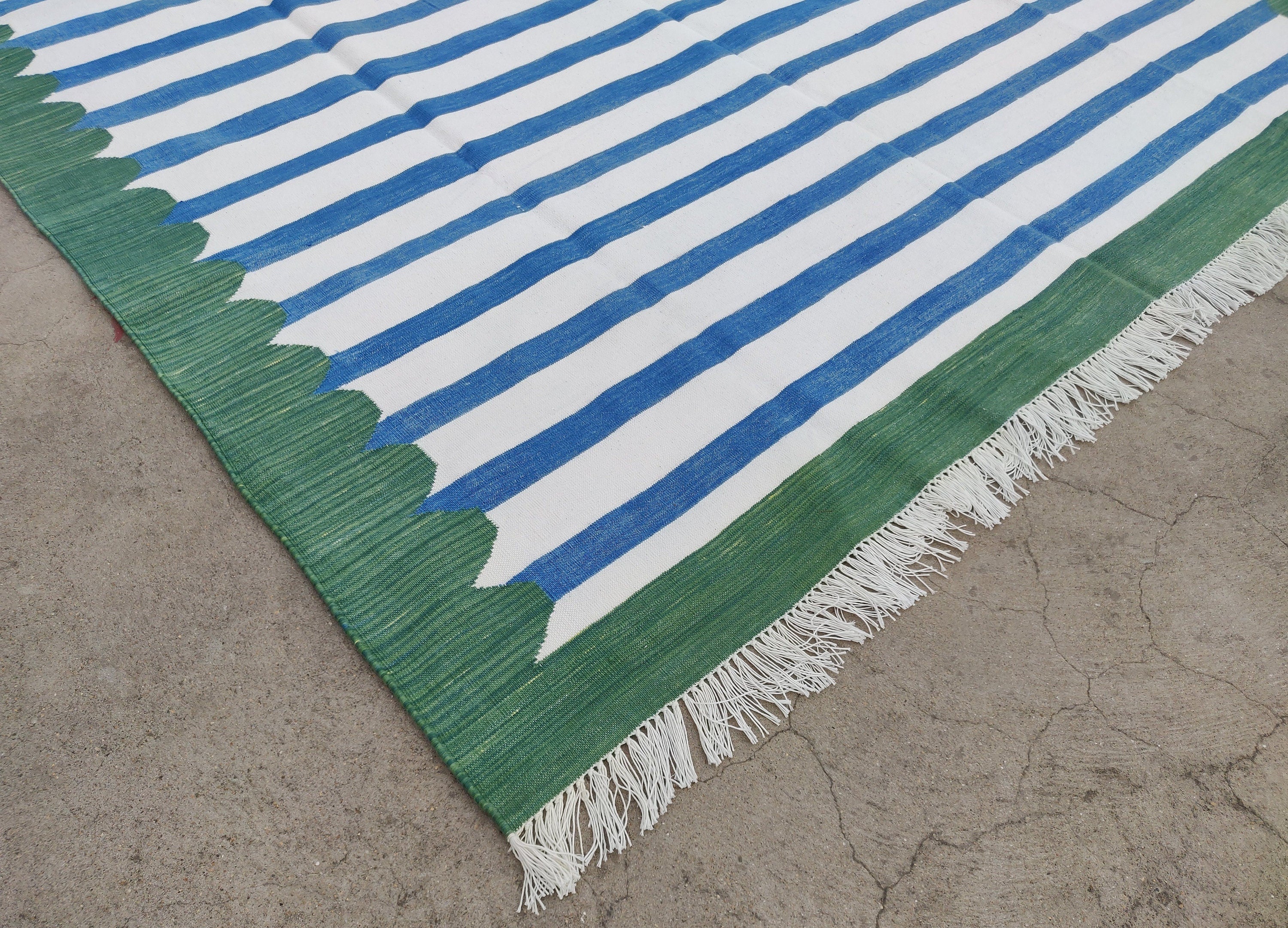 Modern Handmade Cotton Striped Rug