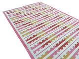 Modern Handmade Cotton Zig Zag Striped Rug