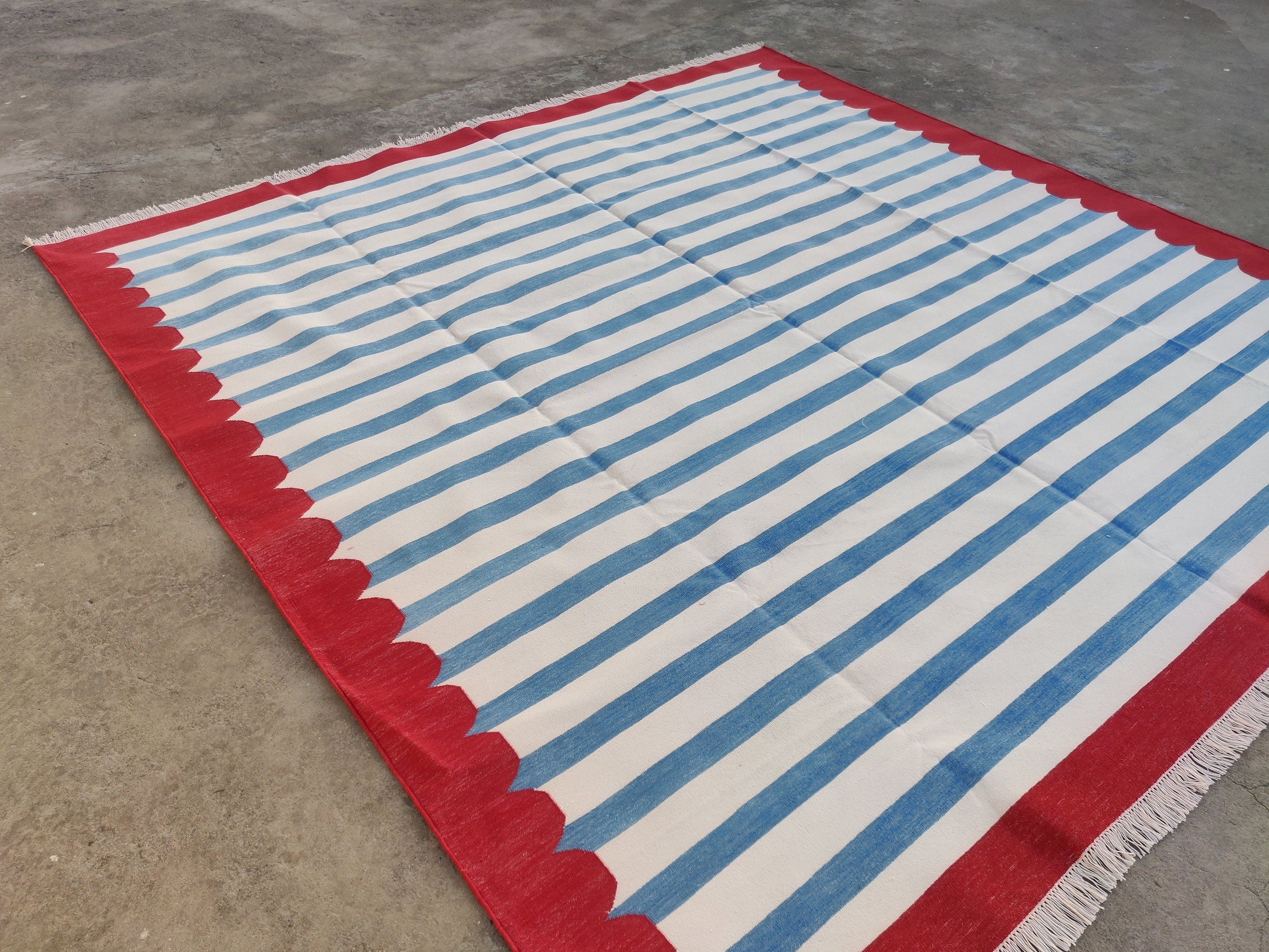 Modern Handmade Cotton Striped Rug