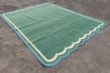 Modern Handmade Cotton Scalloped Rug