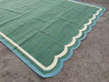 Modern Handmade Cotton Scalloped Rug