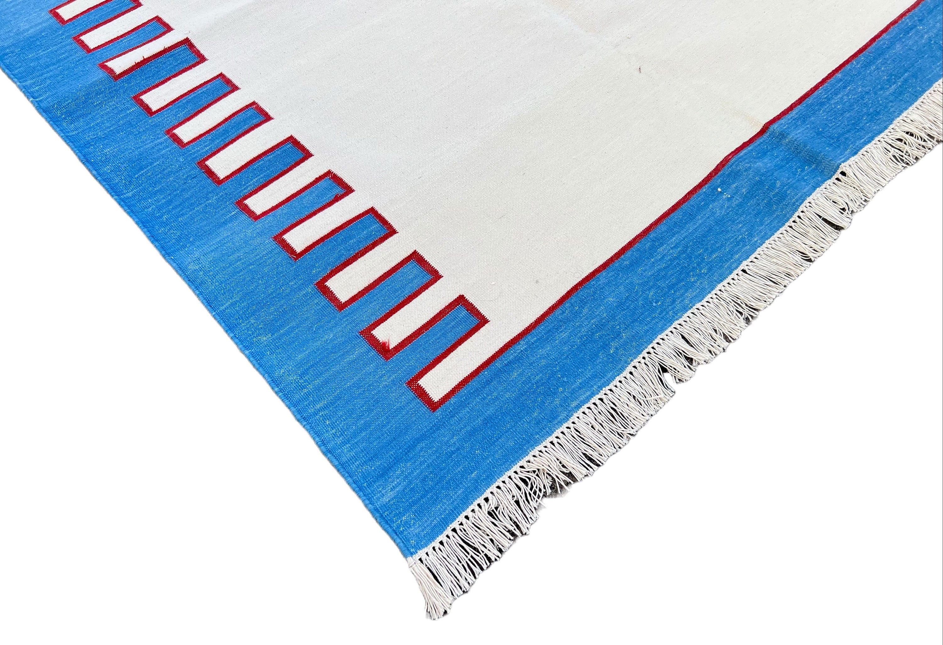 Modern Handmade Cotton Zig Zag Striped Rug