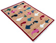 Modern Handmade Cotton Tree/ Leaf Rug