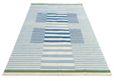 Modern Handmade Cotton Striped Rug