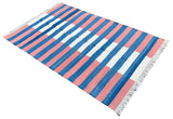 Modern Handmade Cotton Striped Rug