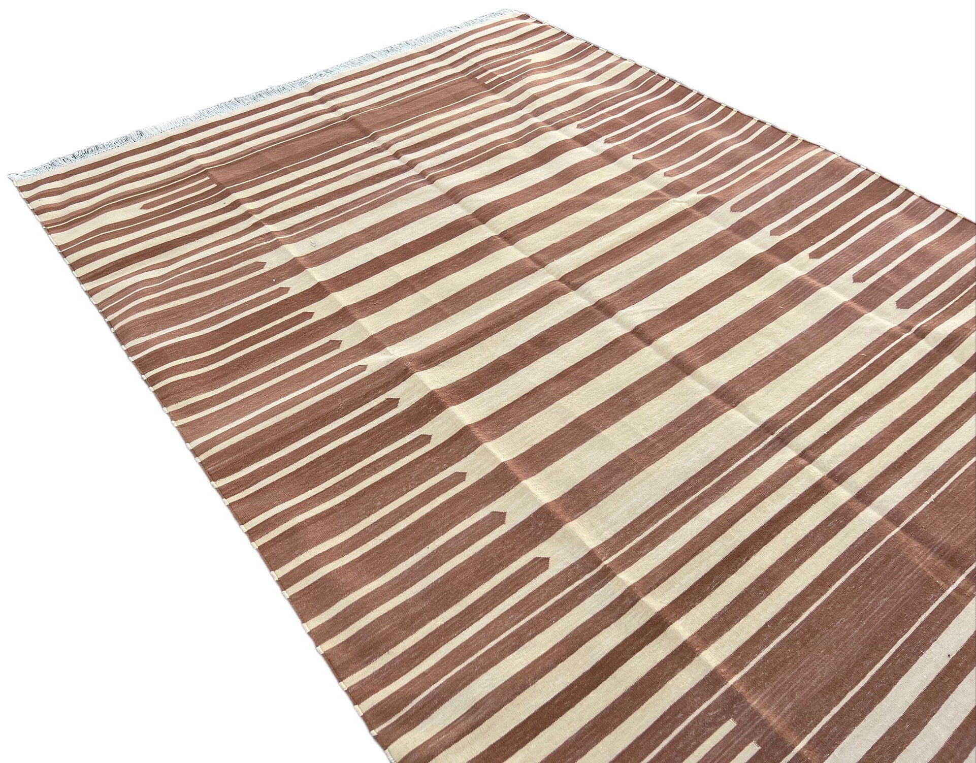 Modern Handmade Cotton Striped Rug