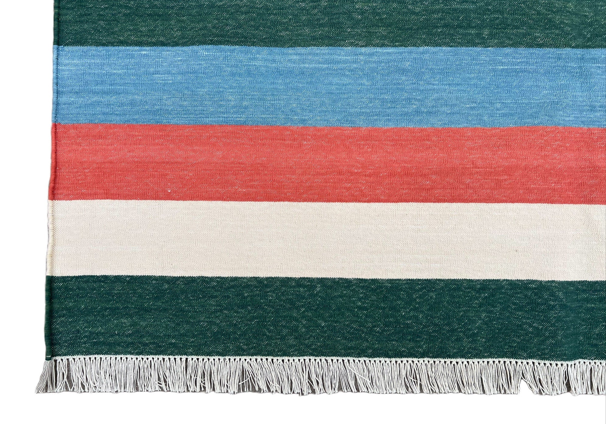 Modern Handmade Cotton Striped Rug