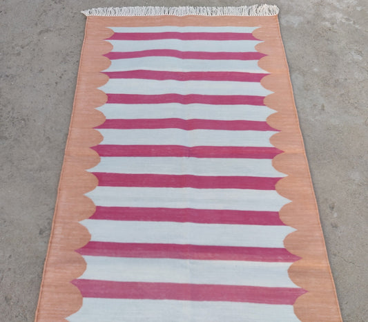 Modern Handmade Cotton Striped Rug