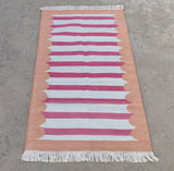 Modern Handmade Cotton Striped Rug