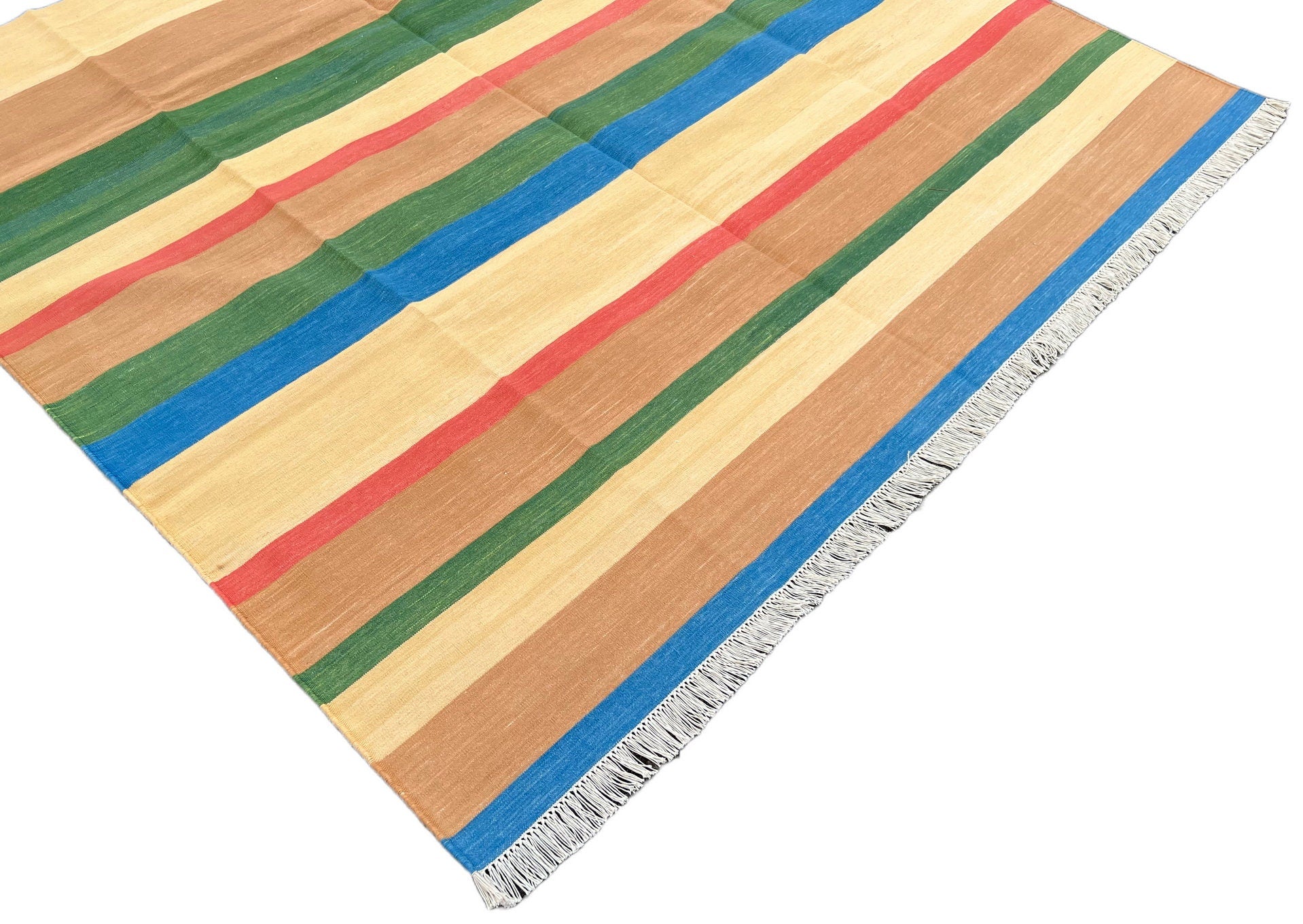 Modern Handmade Cotton Striped Rug