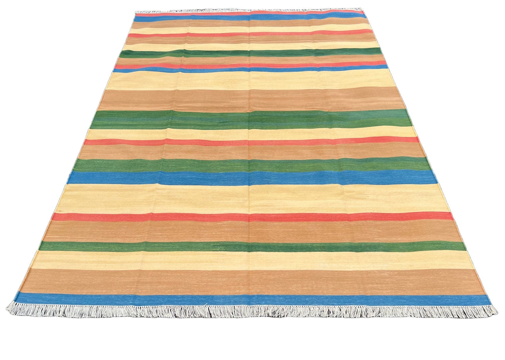 Modern Handmade Cotton Striped Rug